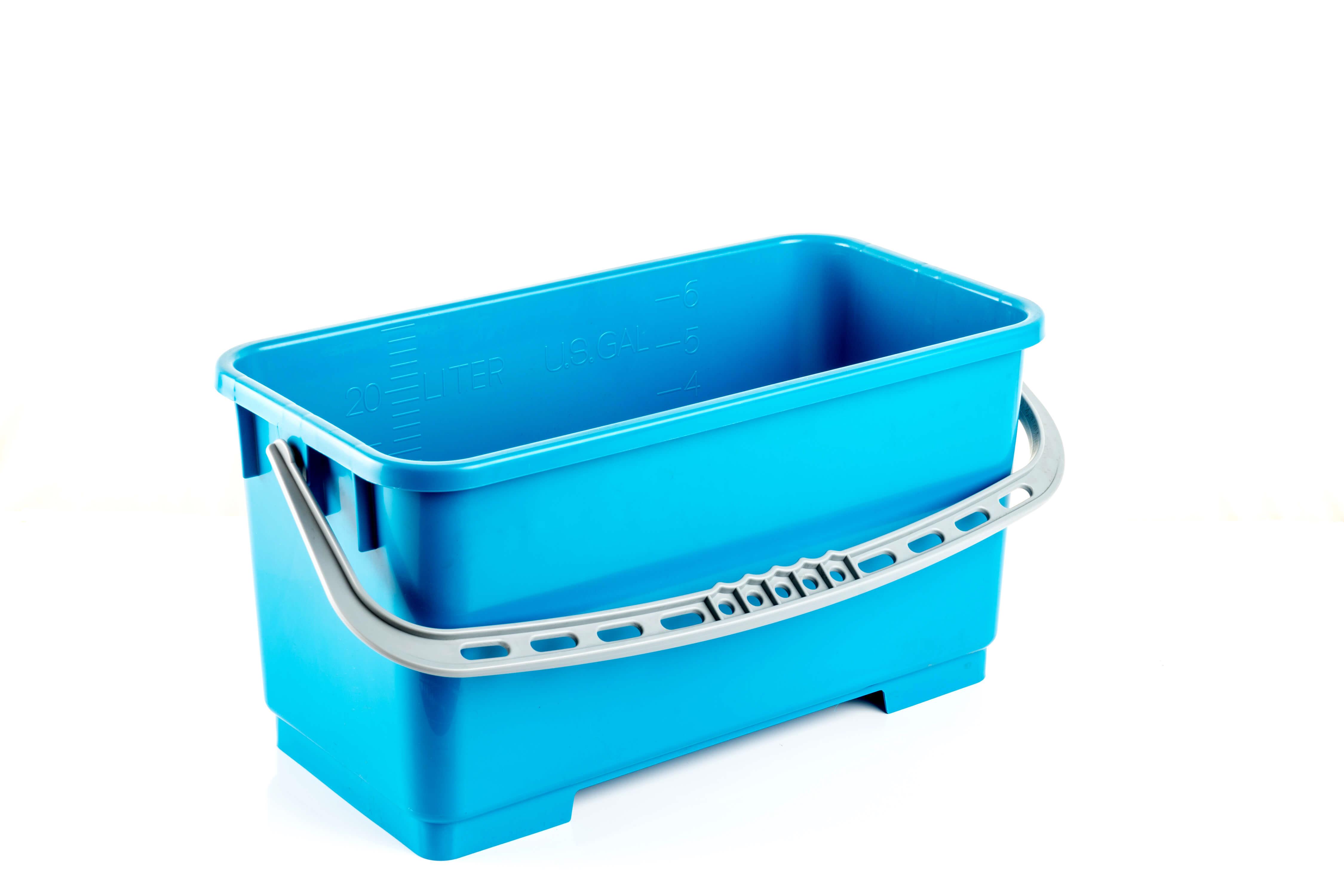 Moerman Profi Glasreiniger-Eimer blau mit Silbergriff 24 L