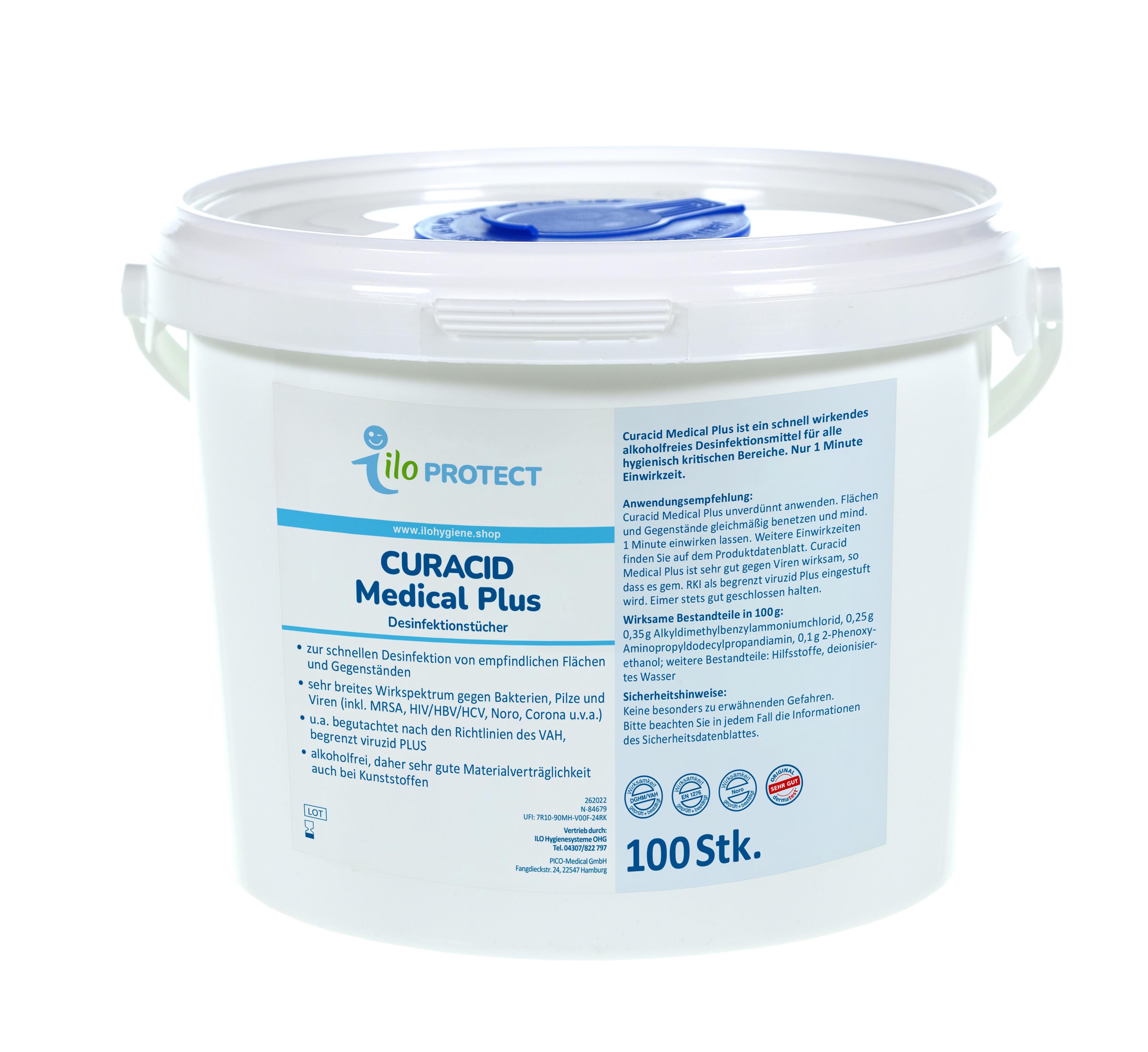 ILO Protect Curacid Medical Plus Desinfektionstücher XL, 100 Stk.