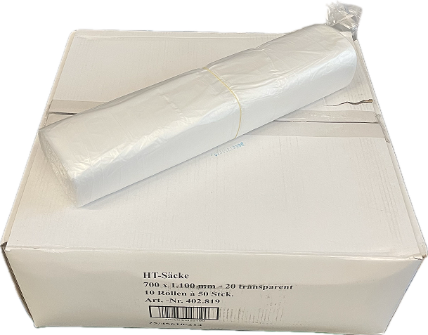 Abfallbeutel 120 L, Transparent Klar, HDPE, 500 Stk.