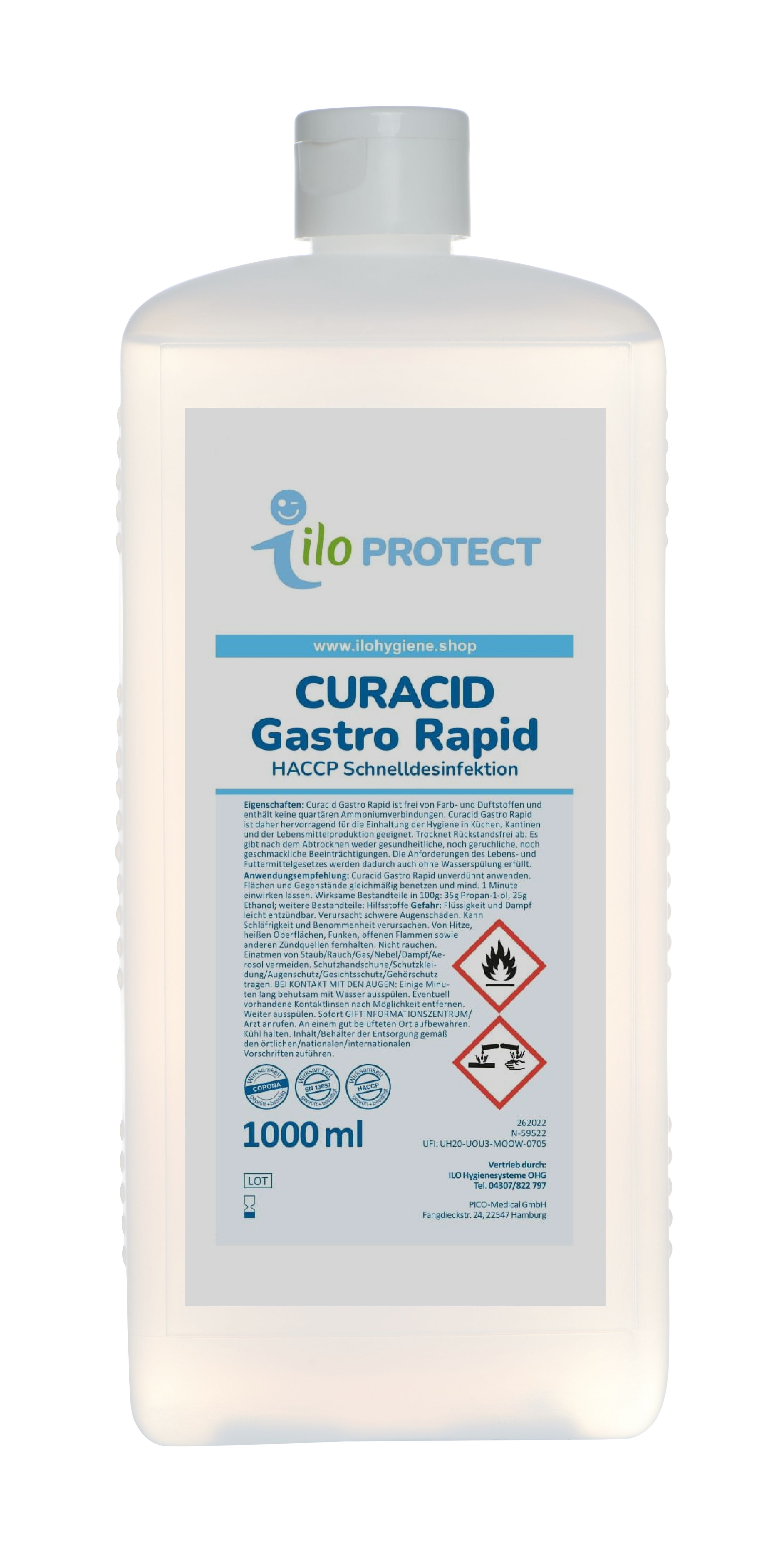 ILO Protect Curacid Gastro Rapid Sprühdesinfektionsmittel, 1 L