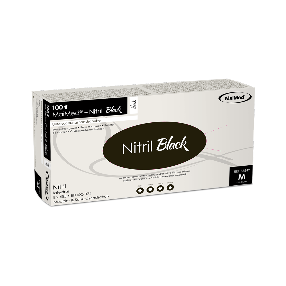 MaiMed® Nitril Black Handschuhe, 100 Stk.
