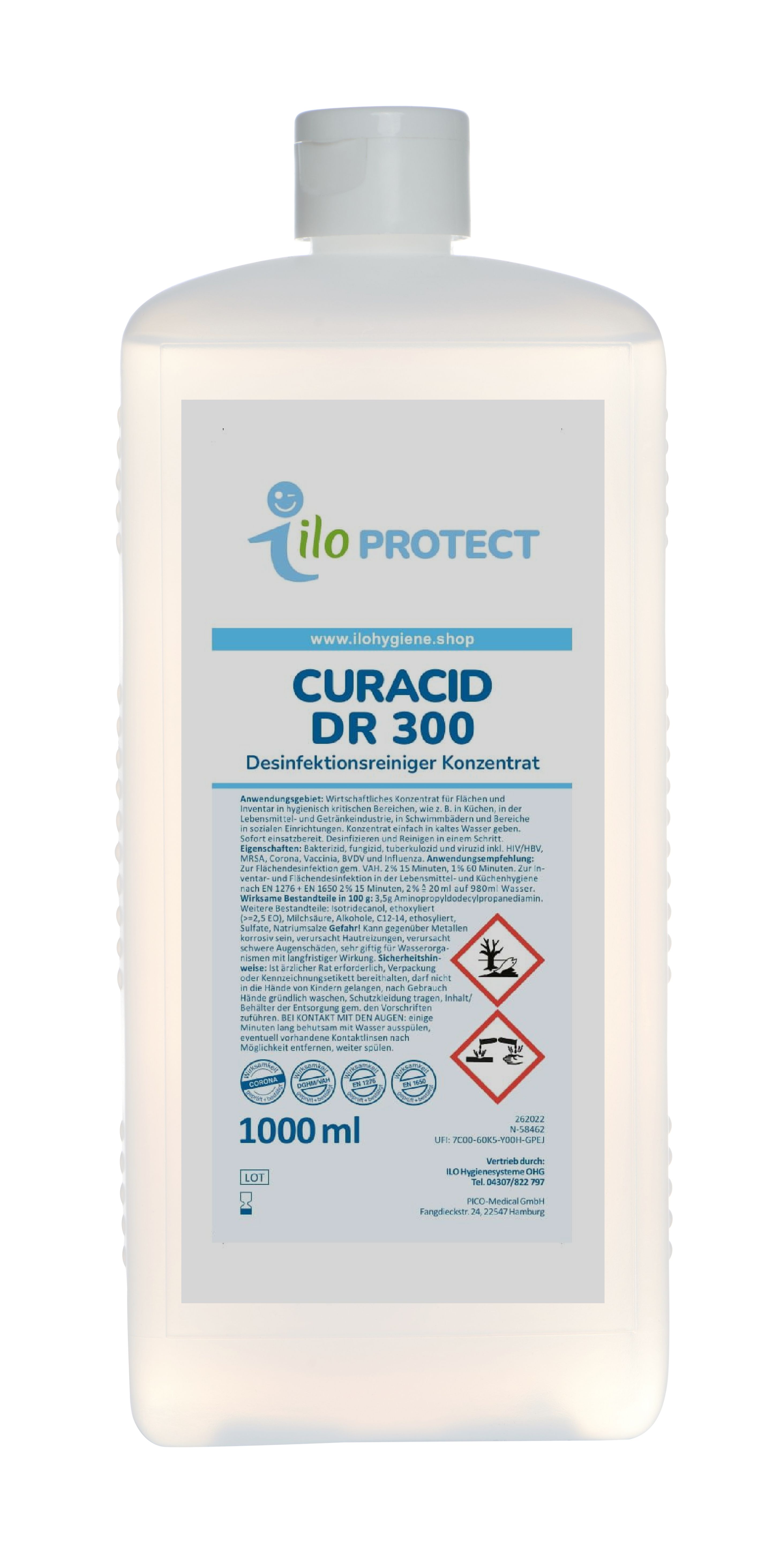 ILO Protect Curacid DR300, Desinfektionsreiniger Konzentrat, 1 L
