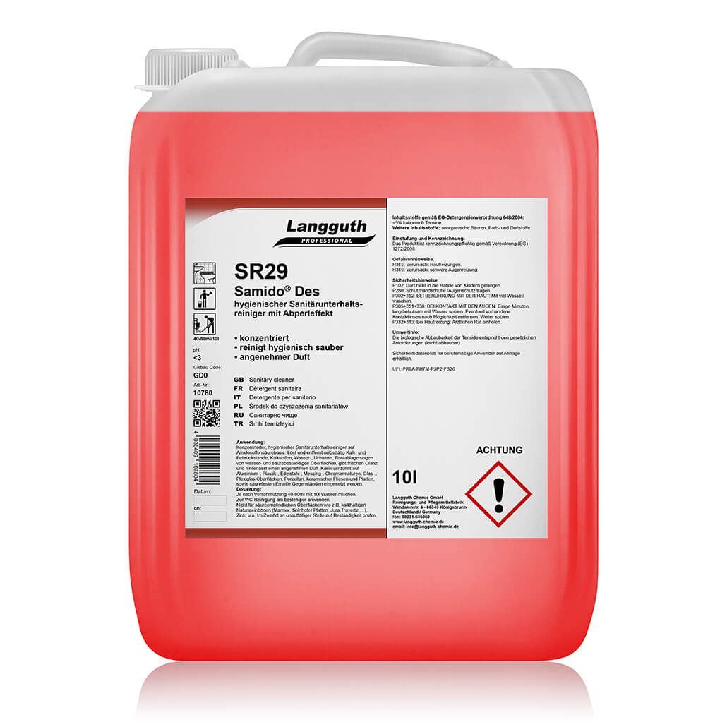 Langguth SR29 Samido Des mit Abperleffekt Sanitärreiniger, 10 L