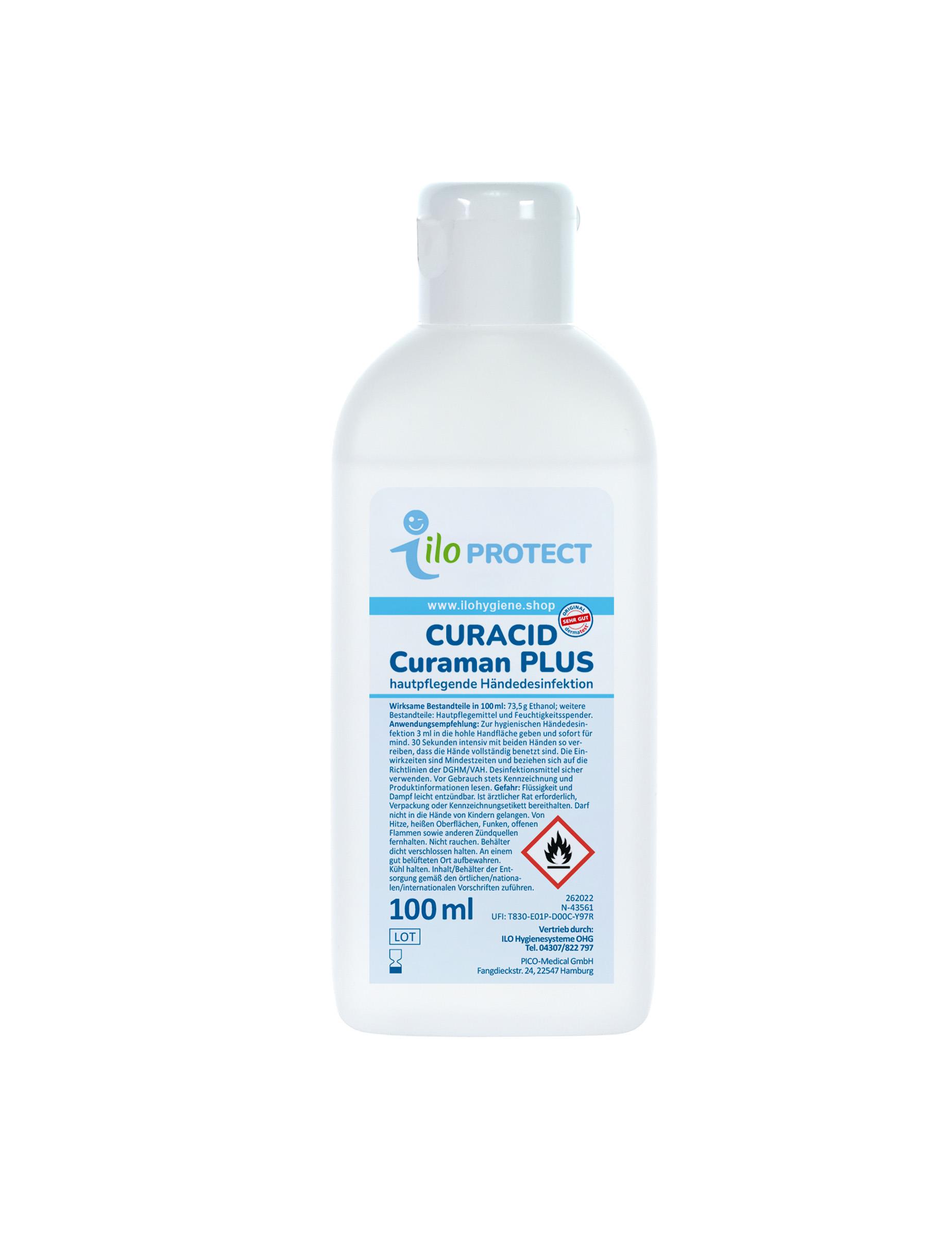 ILO Protect Curacid Curaman Plus Händedesinfektionsmittel, 100 ml