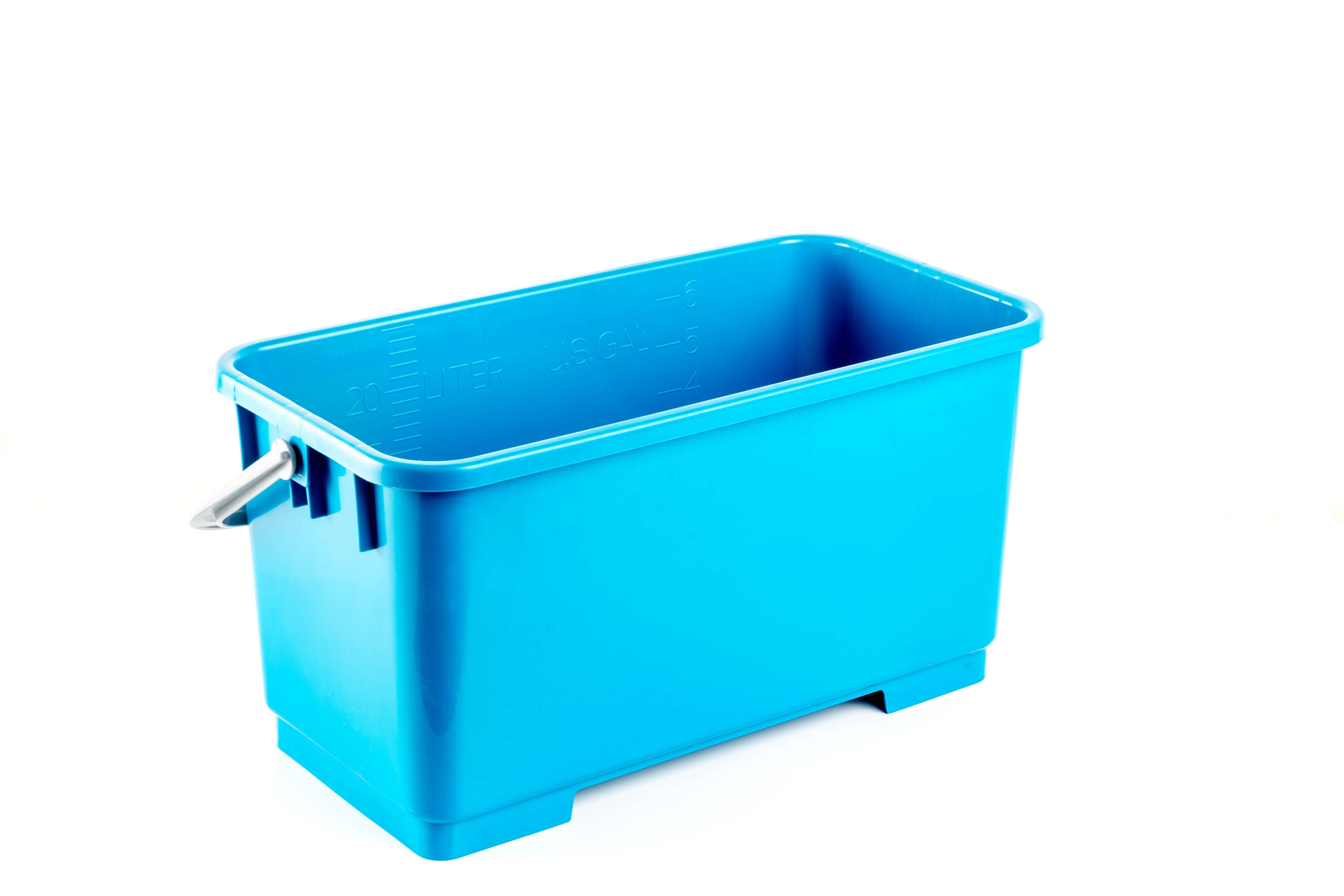 Moerman Profi Glasreiniger-Eimer blau mit Silbergriff 24 L