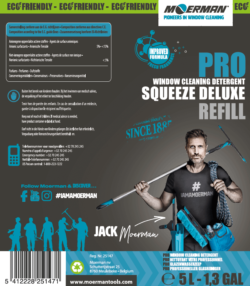 Moerman Squeeze Deluxe Fensterreinigungsseife, 5 L