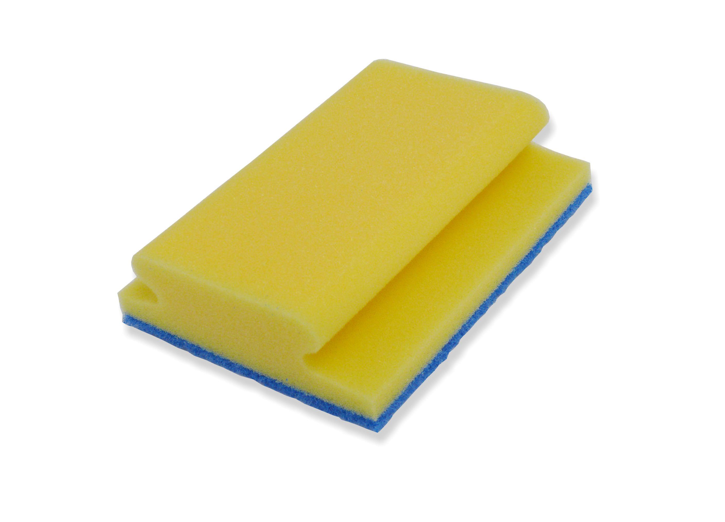 Schwamm BAD-JUMBO, mit Griffmulde, nicht-kratzend, Gelb/Blau